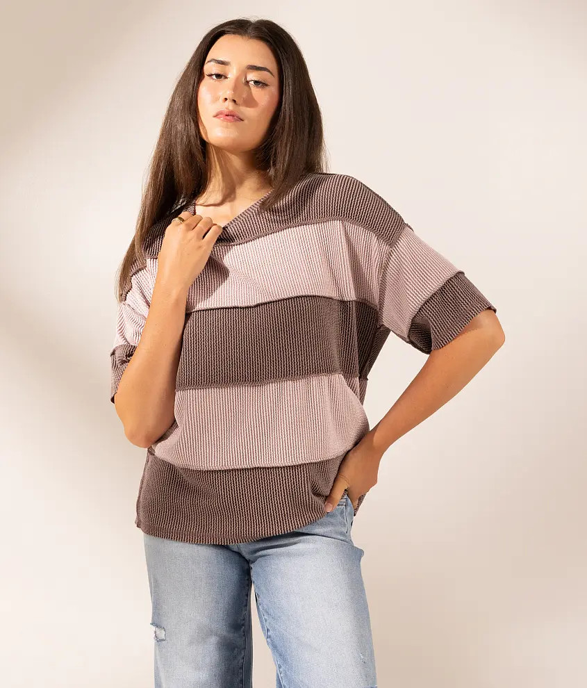 Boundless Edit - Exposed Seam Striped Top | Buckle