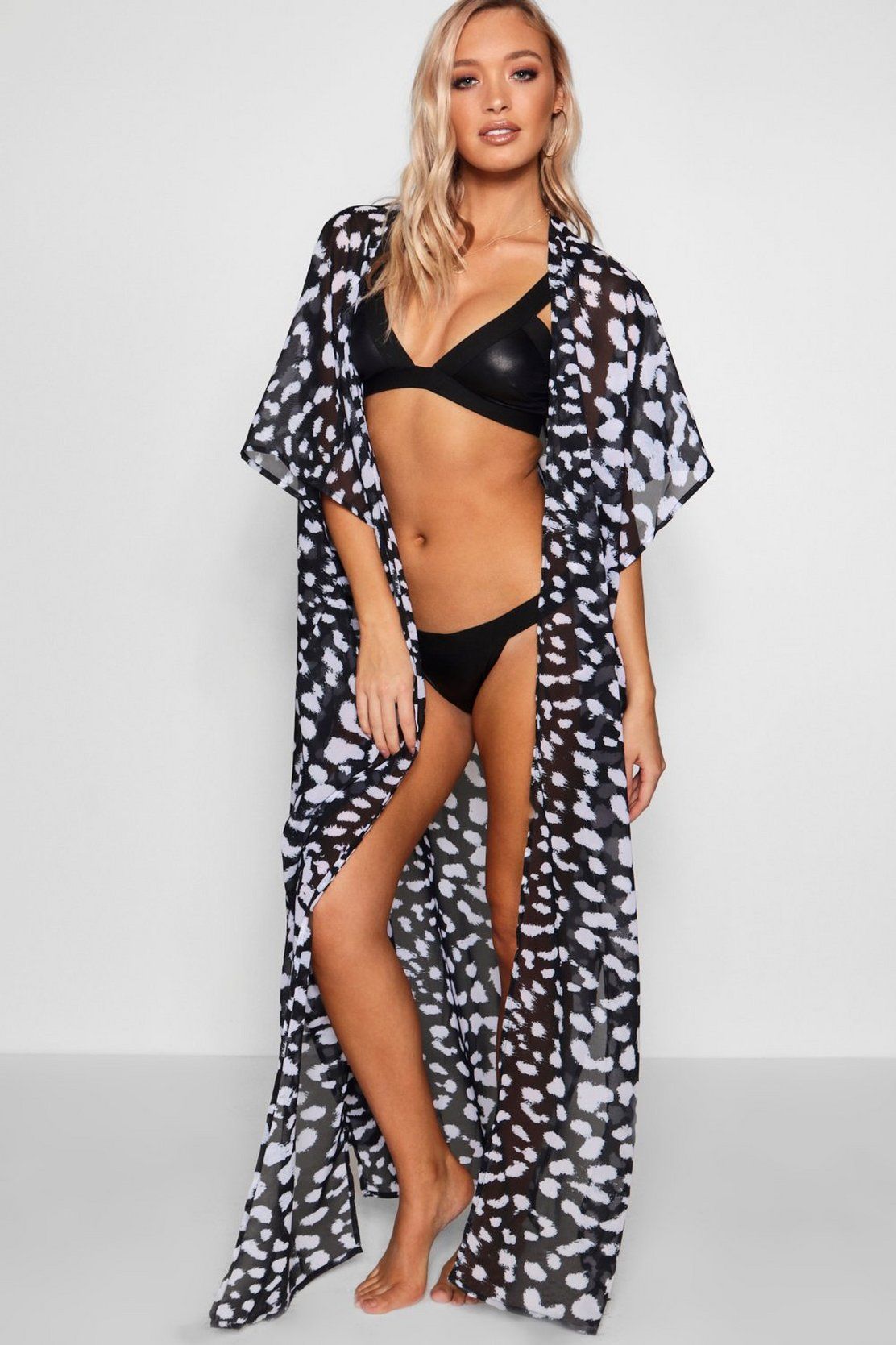 Leopard Maxi Beach Kimono | Boohoo.com (US & CA)