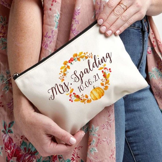 Fall Wedding Autumn Wedding Wedding Makeup Bag Bride Makeup - Etsy | Etsy (US)