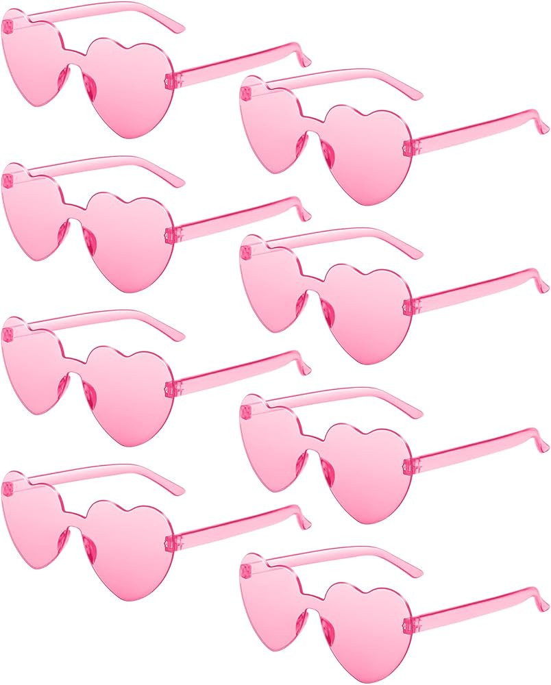 JDHXBMW Heart Shaped Sunglasses Candy Color Rimless Fun Heart Sunglasses for Women Men Party Favo... | Amazon (US)