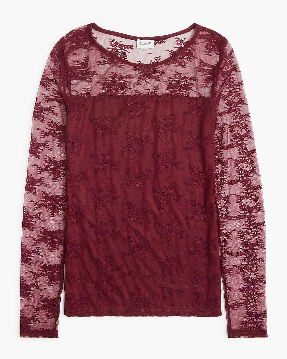 Long-sleeve lace-lined top | J.Crew Factory