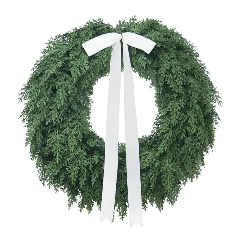 Evergreen Natural Feel Norfolk Artificial Christmas Wreath, Green, 18", by My_Texas_House | Walmart (US)