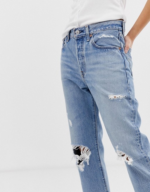 Levi's 501 crop jean with rips | ASOS UK