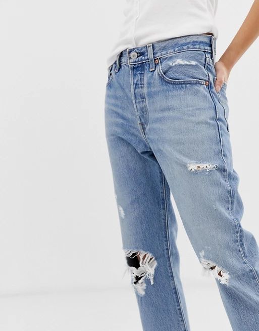 Levi's 501 crop jean with rips | ASOS UK