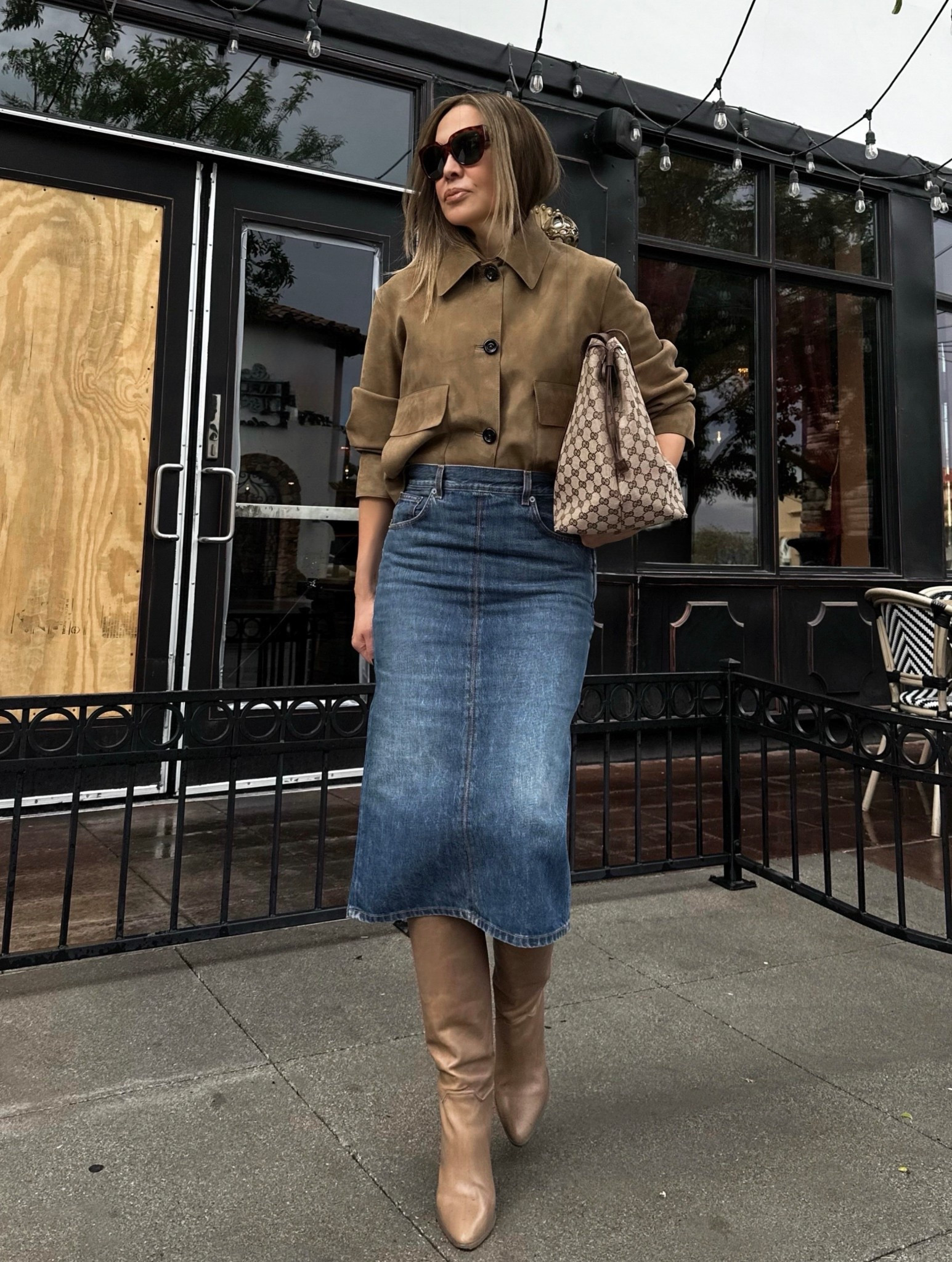 Fall outfit 
Denim skirt sold out.. linking  a different wash and some similar options !

#LTKItBag #LTKStyleTip #LTKSeasonal