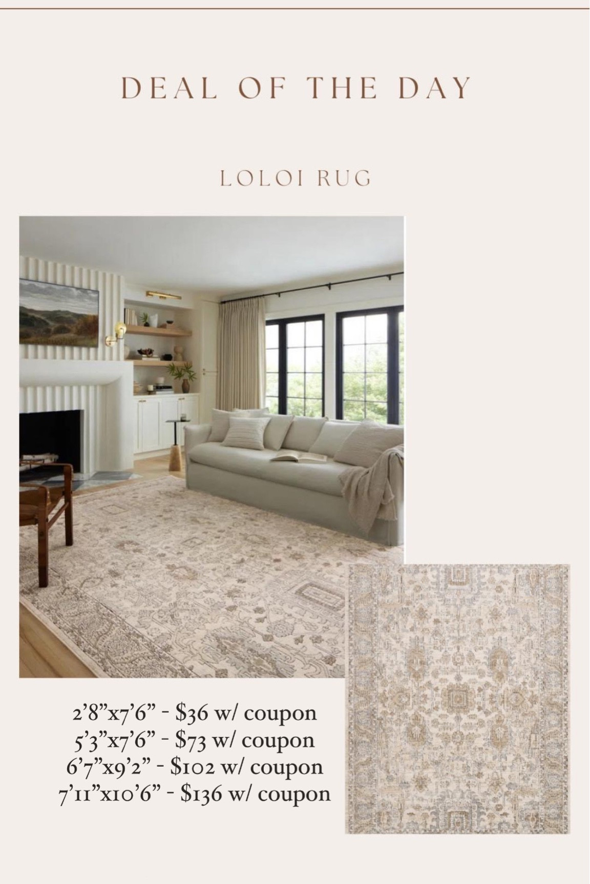 🏃‍♀️🚨 this sale is back for this stunning area rug!! Extra 15% off right now in runner sizes & area rug sizes (more available that on graphic!)

#LTKCyberWeek #LTKsalealert #LTKhome
