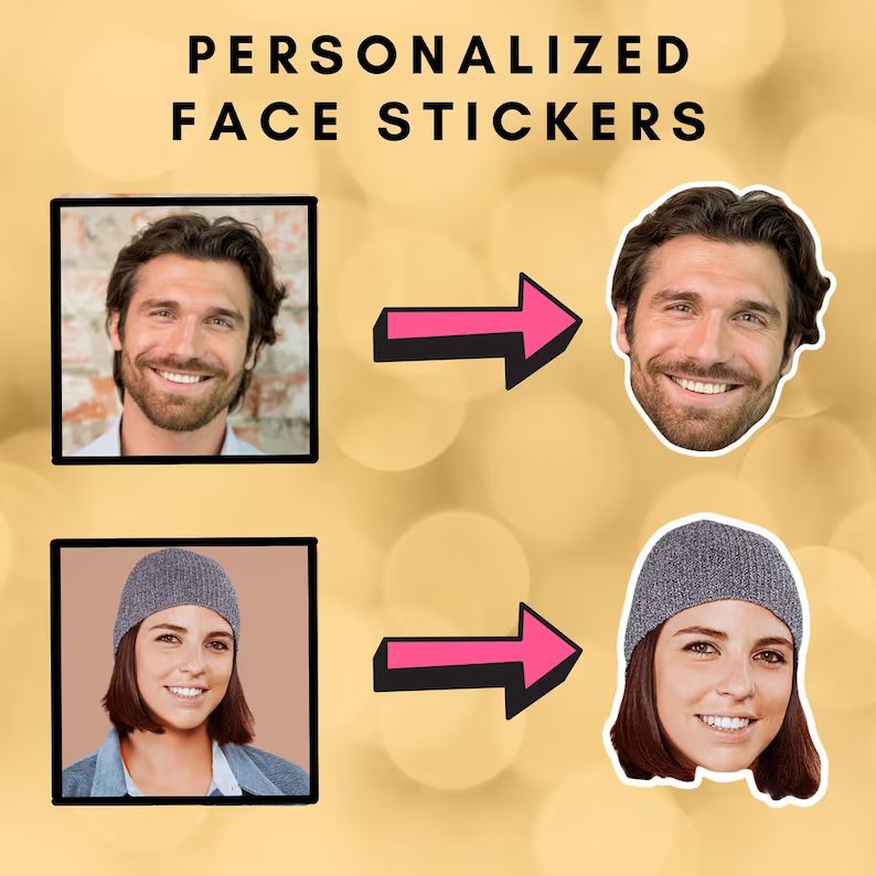 Any Size Personalized Custom Face Stickers or Temporary - Etsy | Etsy (US)