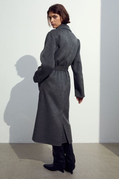 Wool coat - Dark grey marl - Ladies | H&M GB | H&M (UK, MY, IN, SG, PH, TW, HK)