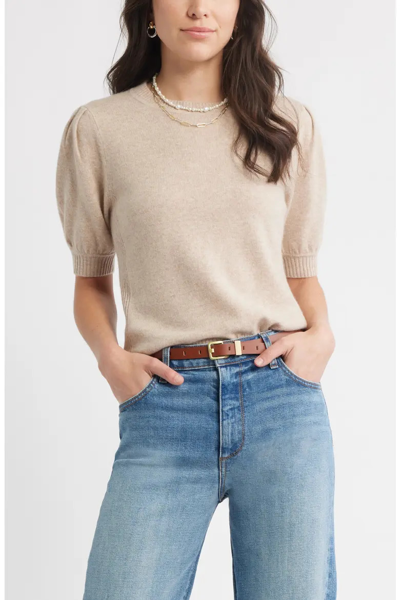 Puff Sleeve Wool & Cashmere Sweater (Women) | Nordstrom | Nordstrom