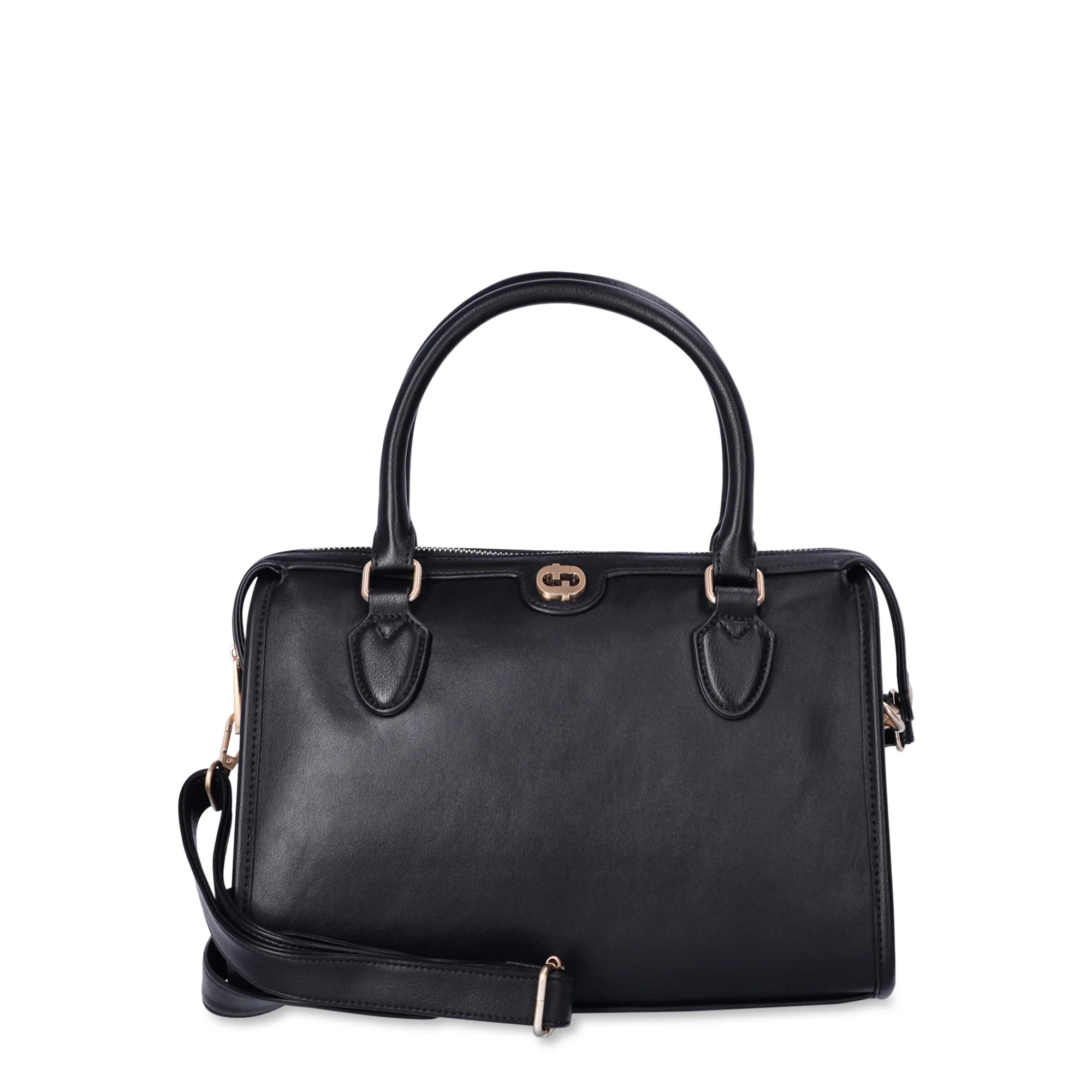 Time and Tru Women's Wyatt Satchel Handbag, Black | Walmart (US)