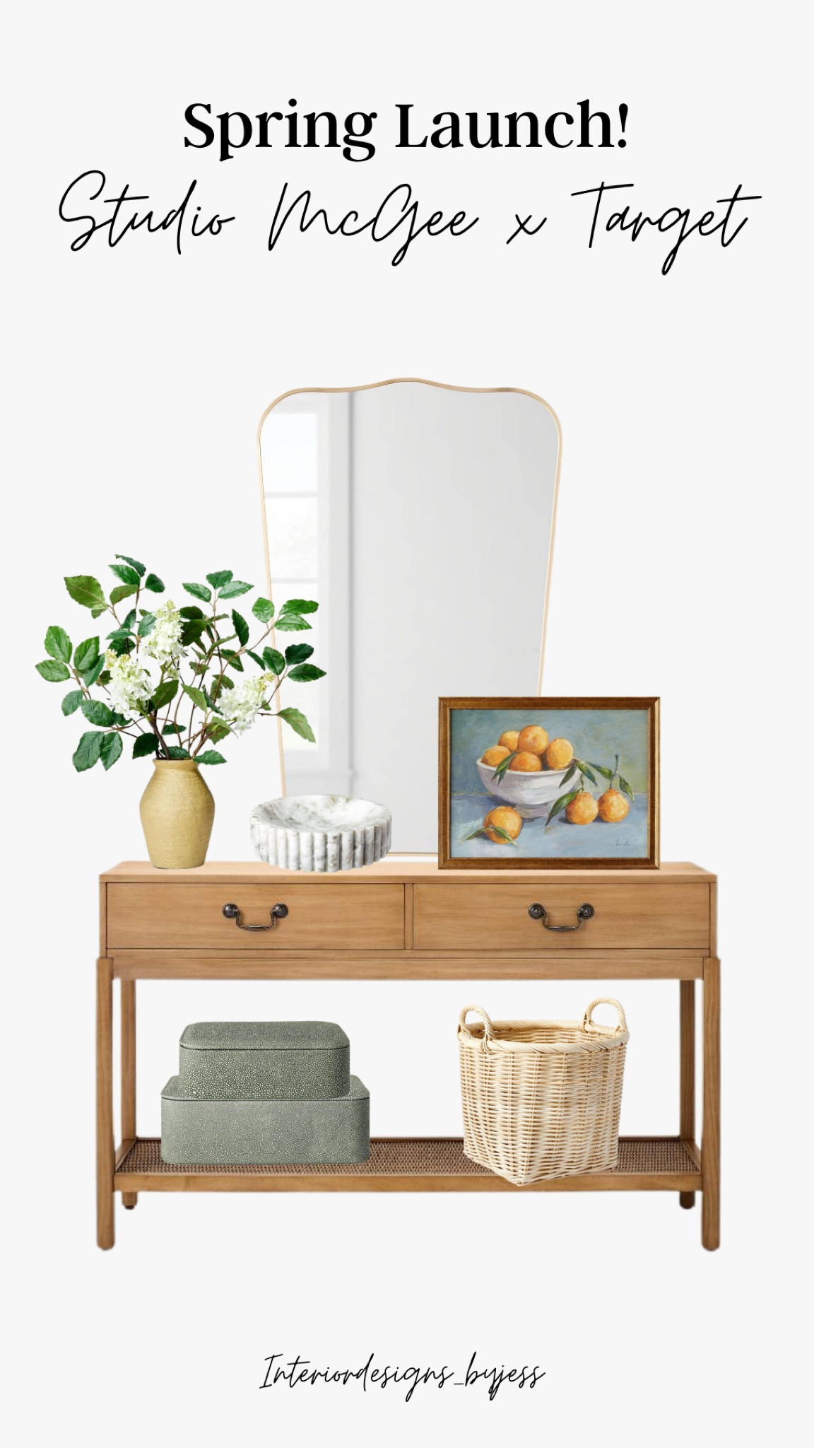New studio McGee Spring Launch
Target studio McGee, target finds, target home decor, spring home decor, entryway table, gold mirror, flower arrangement, wicker baskets, marble bowl, vintage art, console table, spring decorations

#LTKsalealert #LTKSeasonal #LTKhome