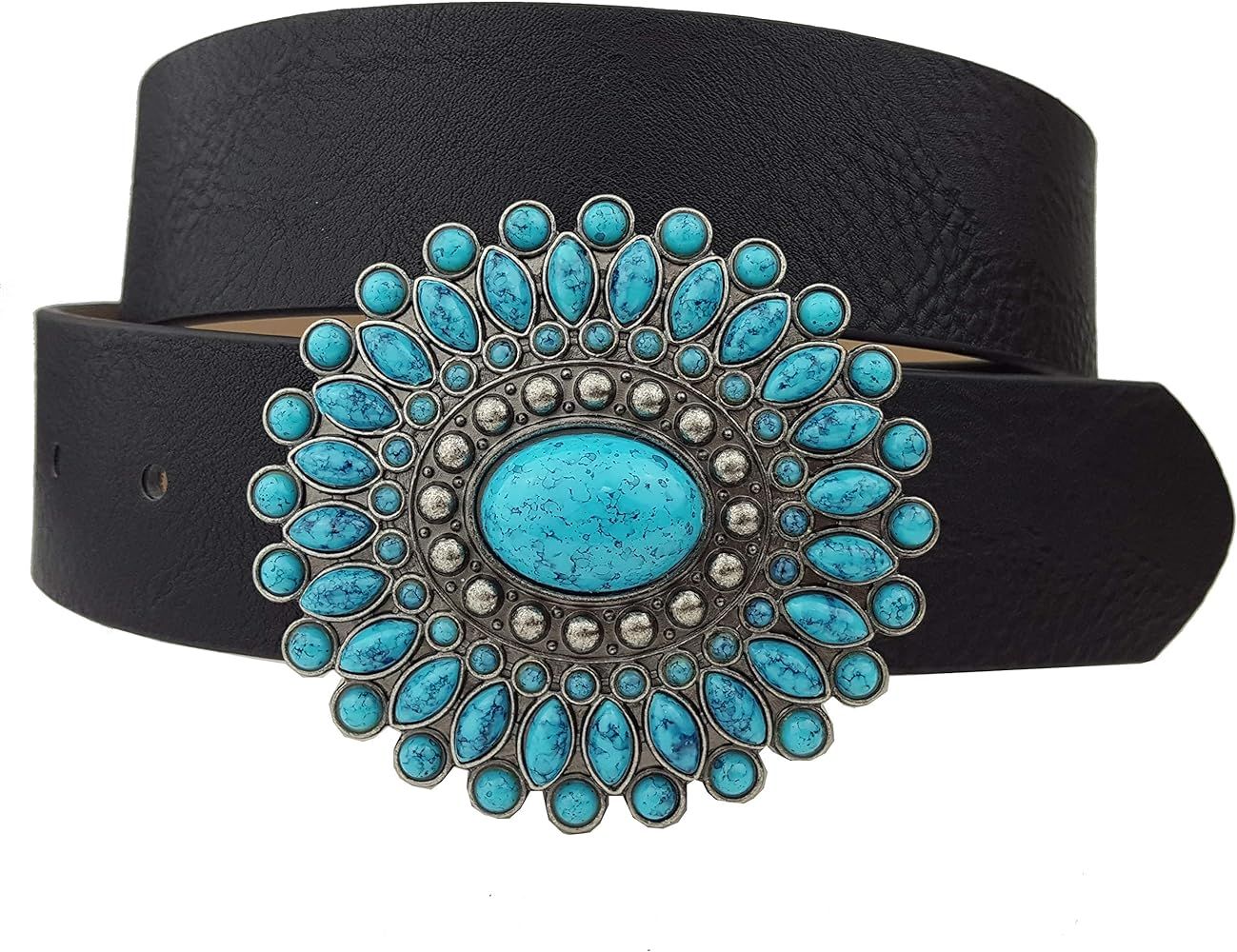 Western Turquoise Buckle with Vegan Belt. | Amazon (US)