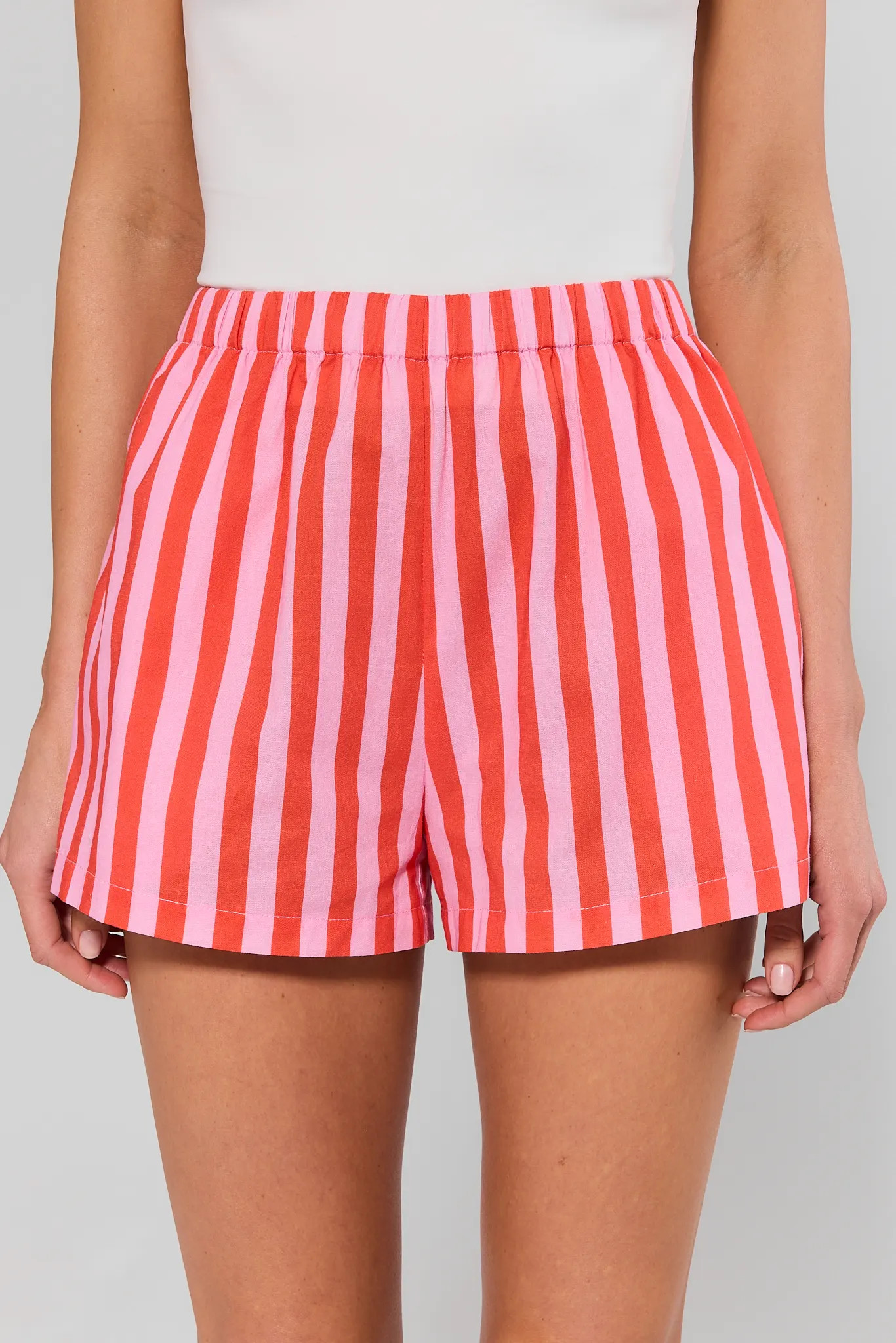 Blaire Orange Striped Shorts | Avara