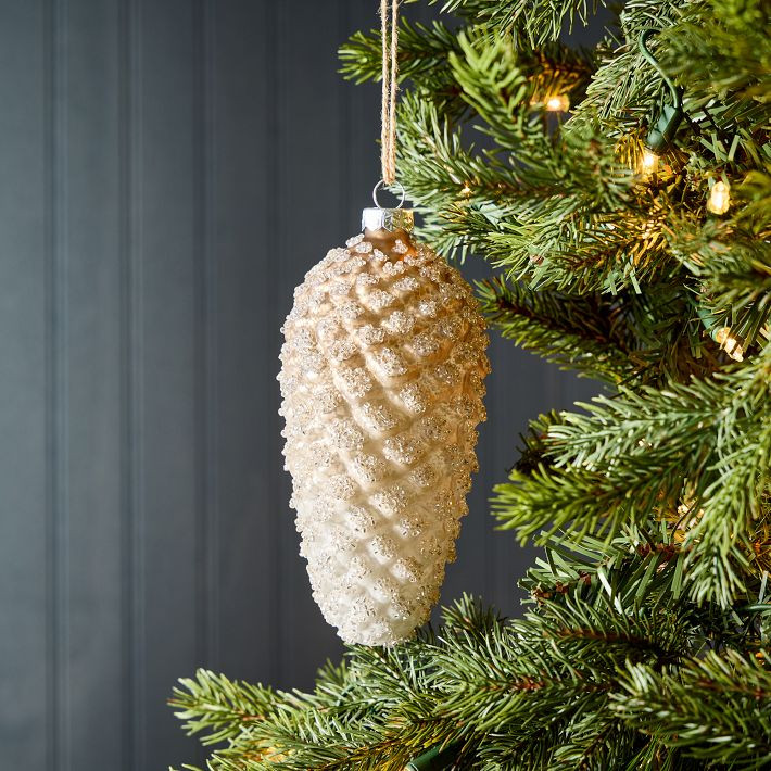 Silver Glitter Pinecone Ornament | West Elm (US)
