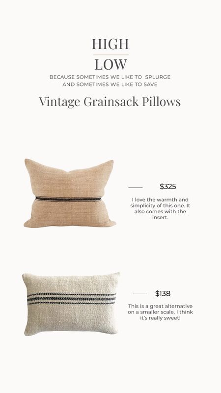 Vintage grain sack pillows are a timeless decor piece. 


#LTKhome #LTKFind