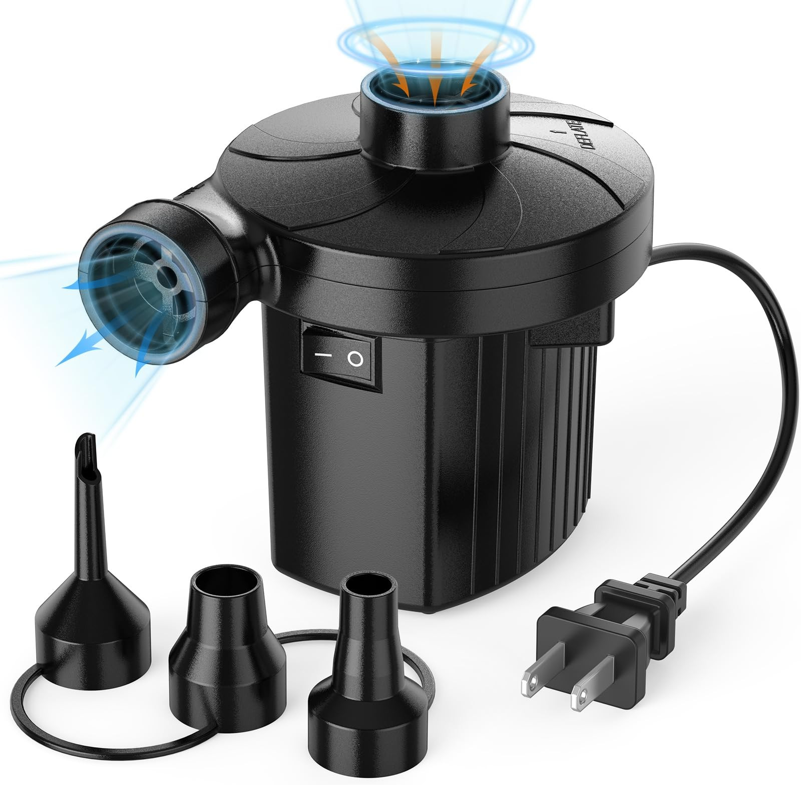 Electric Air Pump for Inflatables,Portable Quick-Fill Air Pump with 3 Nozzles,110-120V, Inflator ... | Amazon (US)