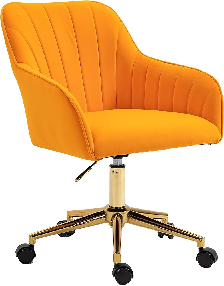 ZOBIDO Comfy Home Office Task Chair with Wheels, Cute Modern Upholstered Velvet Back Adjustable S... | Amazon (US)