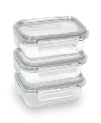 Rectangular 3-Pack Glass Food Storage Set | Macy's
