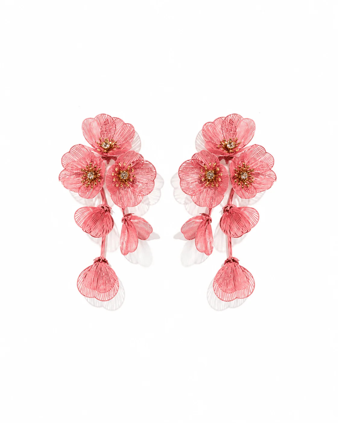 Audrey Flower Statement Earrings - Dusty Pink | LINNY CO LLC