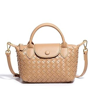 Small Woven Crossbody Bags Purse for Women Trendy Leather Dumpling Lightweight Mini Handbag | Amazon (US)