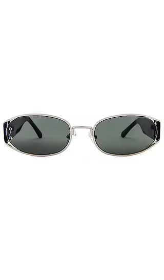 Polly Sunglasses in Silver Black & Green | Revolve Clothing (Global)