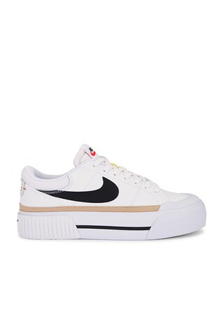 Nike Court Legacy Lift Sneakers in White, Black, & Hemp from Revolve.com | Revolve Clothing (Global)
