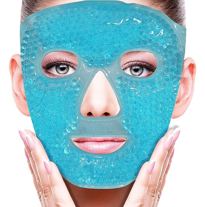 Amazon.com: Cold Face Eye Mask Ice Pack Reduce Face Puff,Dark Circles,Gel Beads Hot Heat Cold Com... | Amazon (US)