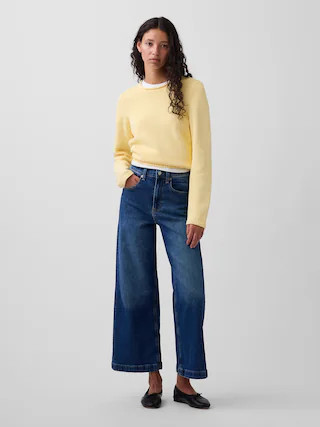 High Rise Stride Wide-Leg Ankle Jeans | Gap (CA)