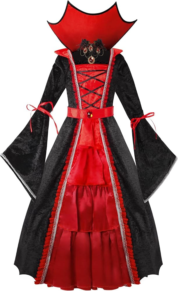 Spooktacular Creations Girls Vampire Costume, Halloween Costume for Kids, Royal Vampire Outfit fo... | Amazon (US)