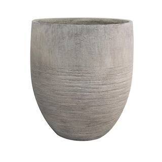 Vigoro 17 in. Jennings Large Gray Fiberglass Tall Planter (17 in. D x 19 in. H) With Drainage Hol... | The Home Depot