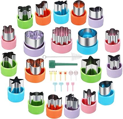Vegetable Cutter Shapes Set, Mini Cookie Cutters Set, 20pcs, Mini Pie, Fruit and Cookie Stamps Mo... | Amazon (US)