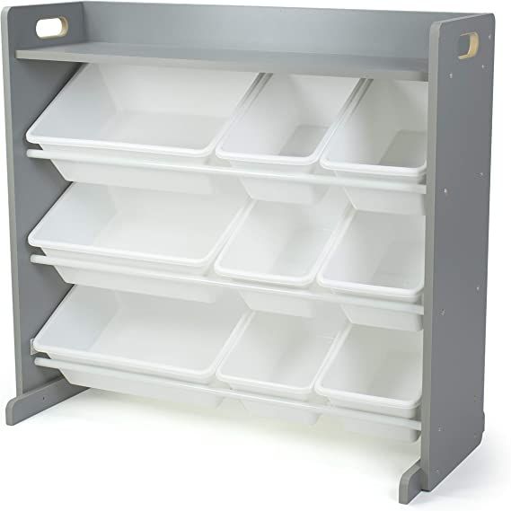 Humble Crew Inspire Toy Organizer with Shelf and 9 Storage Bins, Grey/White | Amazon (US)