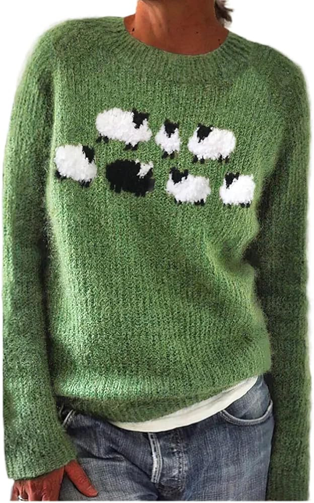 Women's Vintage Fair Isle Pullover Sweater Fall Winter Oversized Casual Striped Crewneck Long Sle... | Amazon (US)