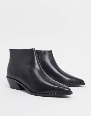 ASOS DESIGN Ariana leather western chelsea boots in black | ASOS (Global)
