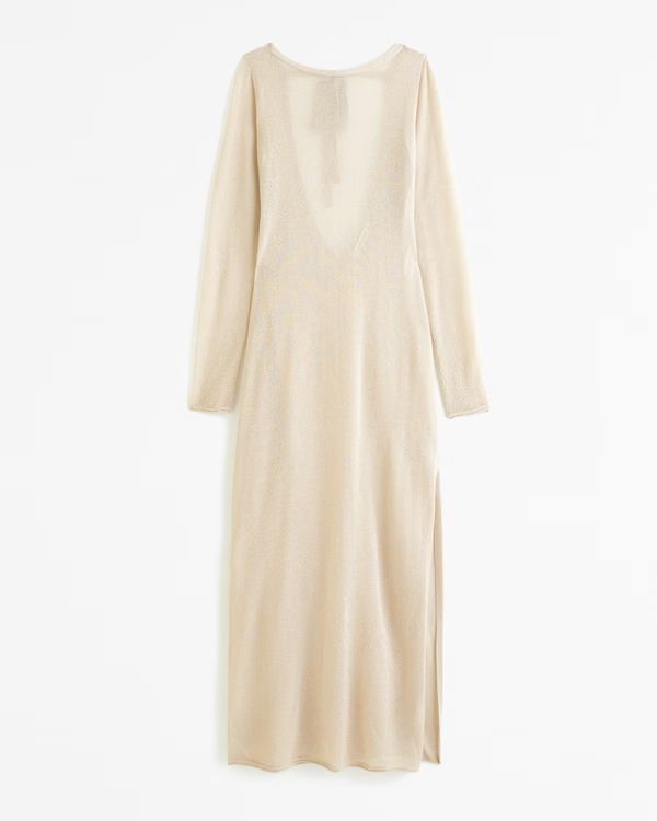 Long-Sleeve Sheer Maxi Dress Coverup | Abercrombie & Fitch (US)