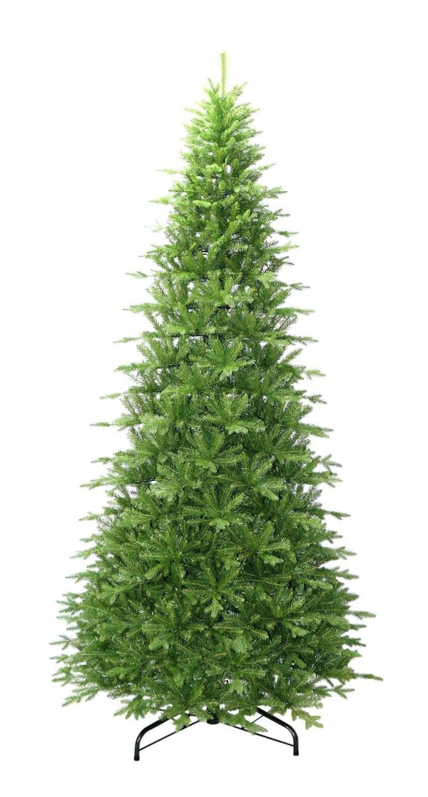 7.5' Alpine Fir Slim Artificial Christmas Tree 650 Warm White Led Lights | King of Christmas