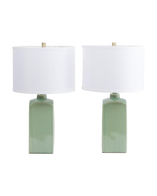 2pk Square Base Ceramic Table Lamps | TJ Maxx