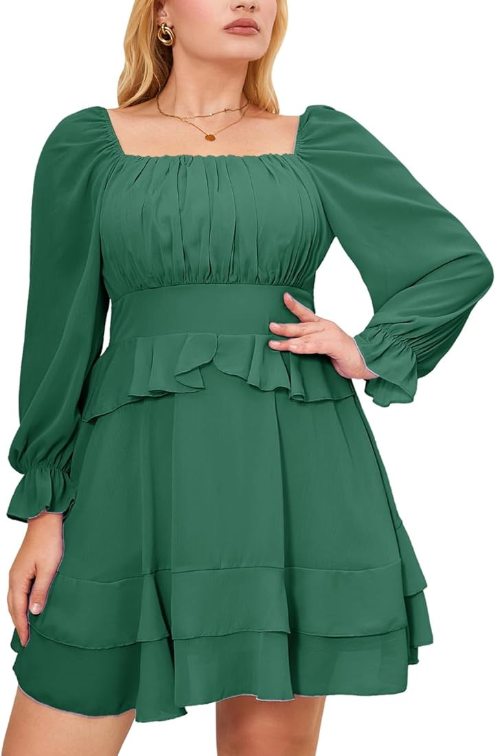 Byinns Women's Summer Ruffle Dress Sundresses Tiered Dress Off Shoulder Smocked Sleeveless Flowy ... | Amazon (US)