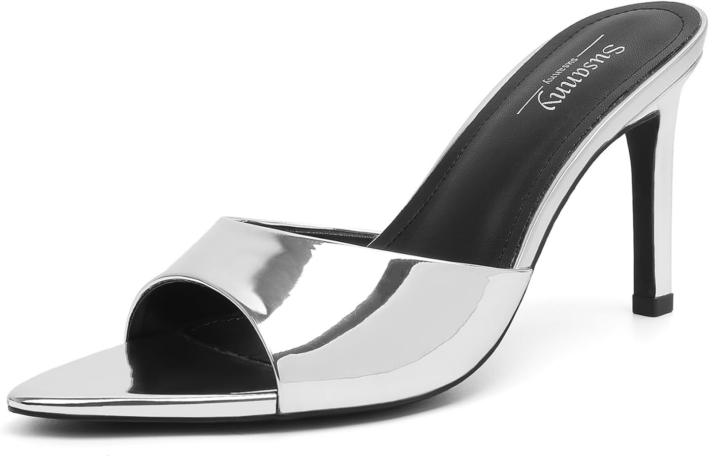 Susanny Women's Sandals Heels Mule High Heels Pointed Open Toe Sandals Sexy Slip on Heeled Summer... | Amazon (US)