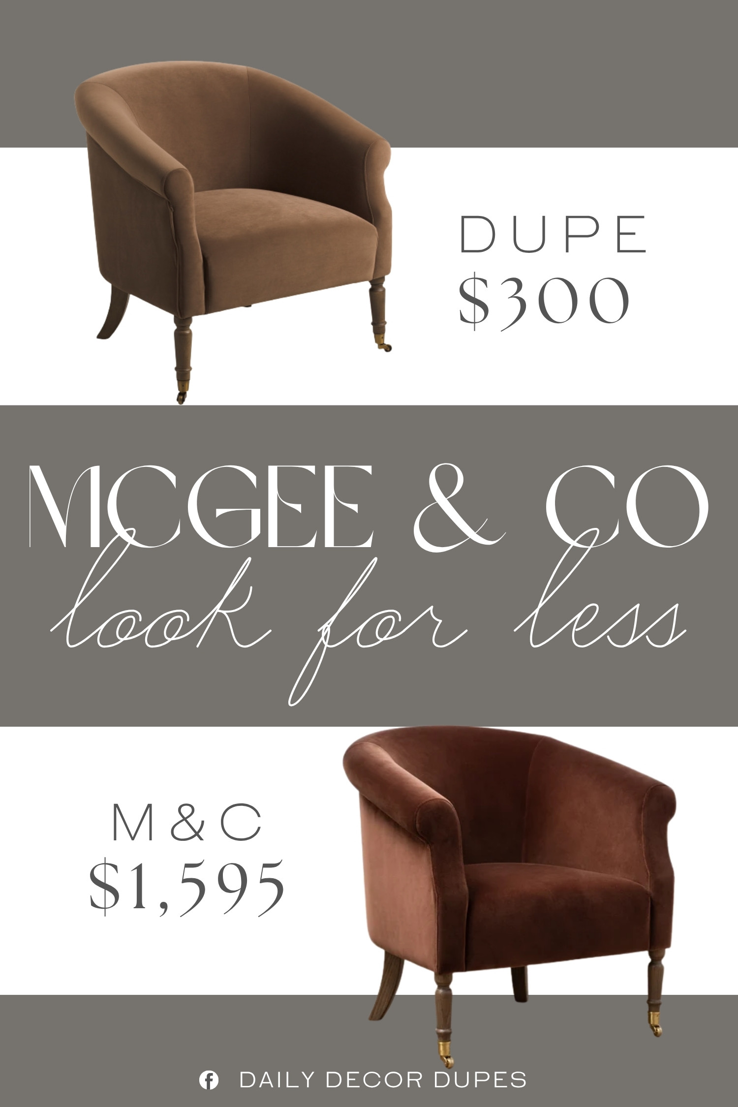 That cozy, collected look doesn’t have to come with a luxury price tag. 🤎 The McGee & Co. Clemence Lounge Chair has that timeless, vintage-inspired silhouette, curved back, and elegant turned legs that instantly elevate a room. I found a similar style for around $300, making it an easy way to bring that designer-inspired feel home for less. Perfect for a reading nook, bedroom corner, or cozy living room moment. 🪑✨

Home more affordable option find similar look for less budget friendly affordable cheap cheaper beautiful pretty. Clearance sale coupon code discount code promo code luxury Inspo inspiration inspired by idea ideas Love like these? I share multiple every day in my FB group.
 #McGeeAndCoInspired #ClemenceLoungeChair #LoungeChair #AccentChair #LivingRoomFurniture #VintageInspiredFurniture #FurnitureFinds #HomeDecorFinds 

 #LTKHome