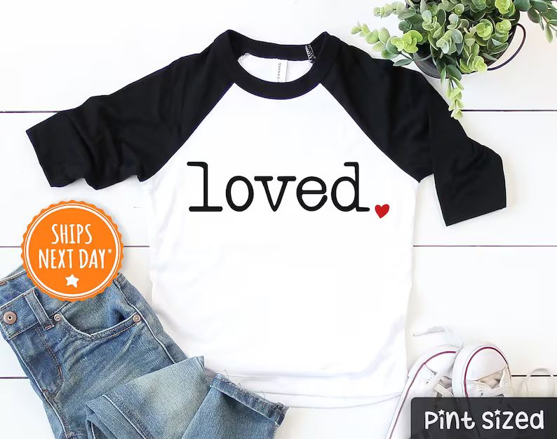 Loved Kids Raglan  Cute Valentines Day Toddler Shirt  I Am - Etsy | Etsy (US)