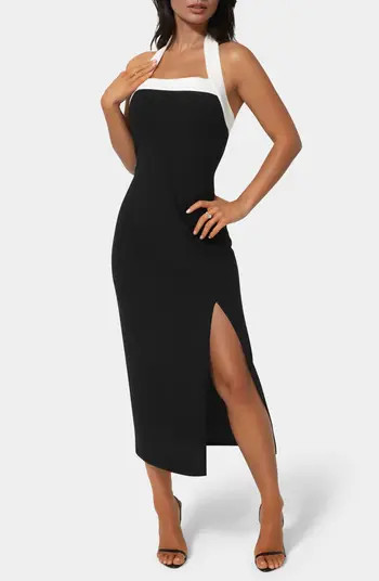 bebe Colorblock Halter Neck Midi Dress | Nordstromrack | Nordstrom Rack