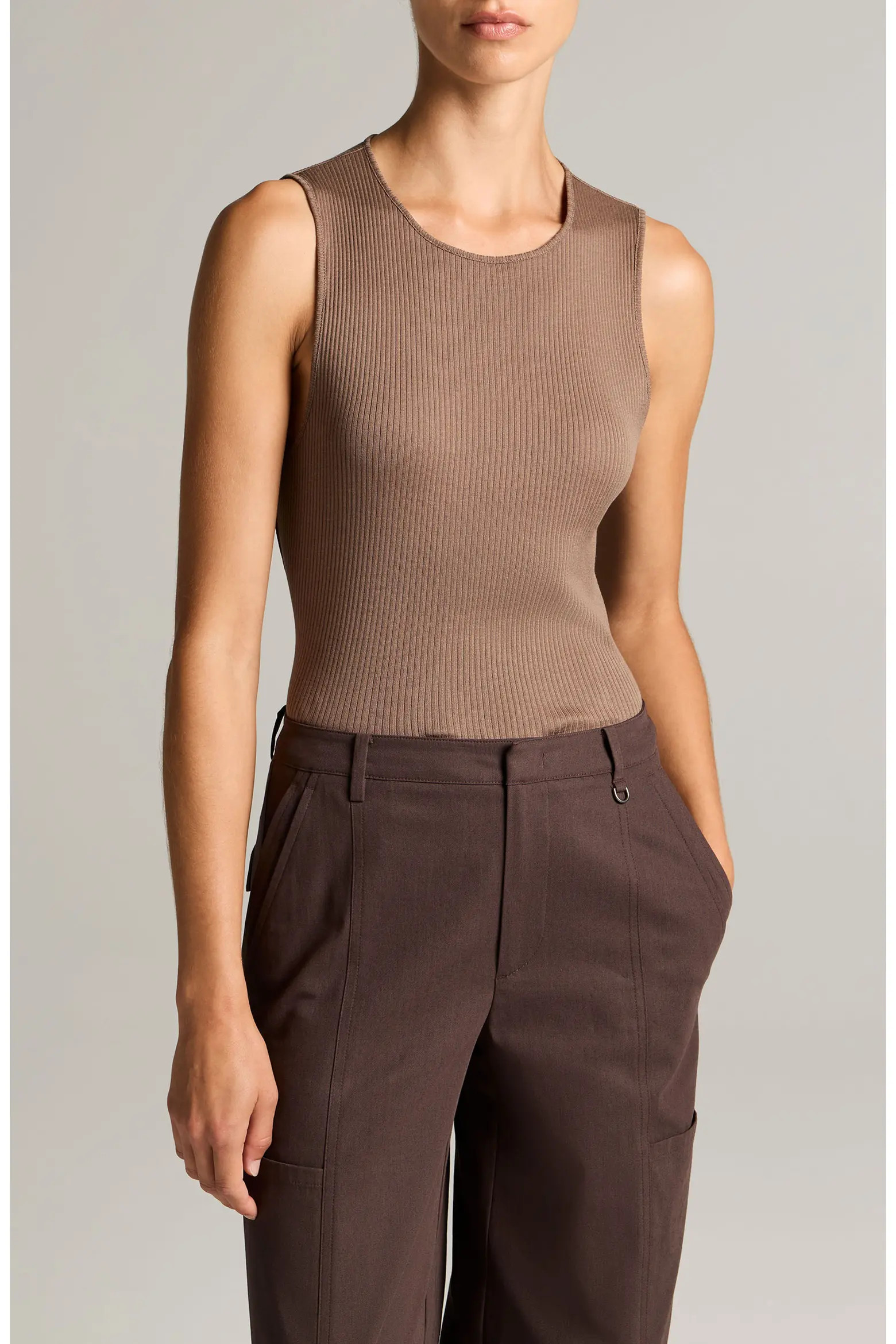 Vince Sleeveless Cotton Rib Shell (Women) | Nordstrom | Nordstrom