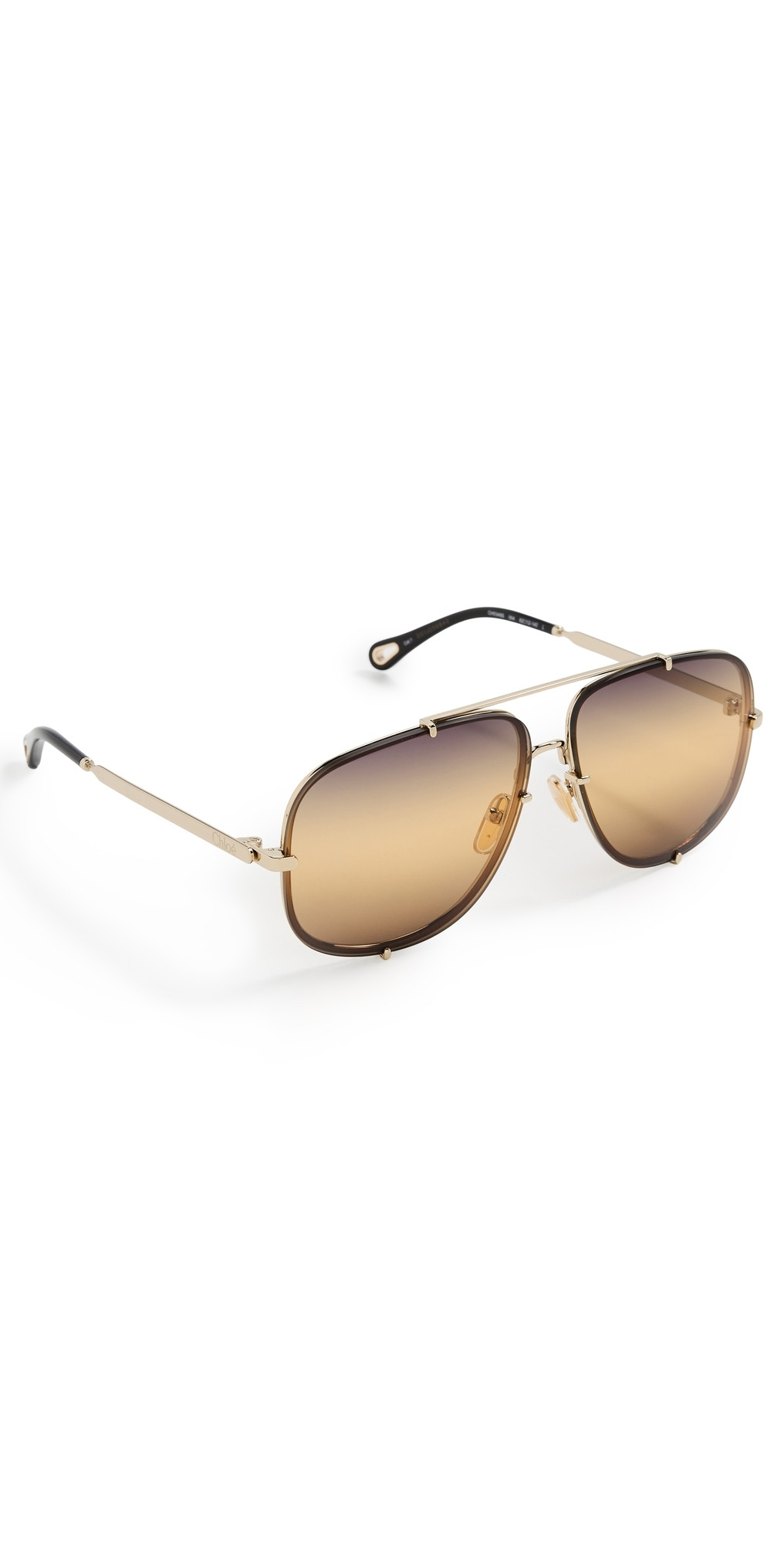 Chloé Aviator Sunglasses Gold/Yellow One Size | Shopbop