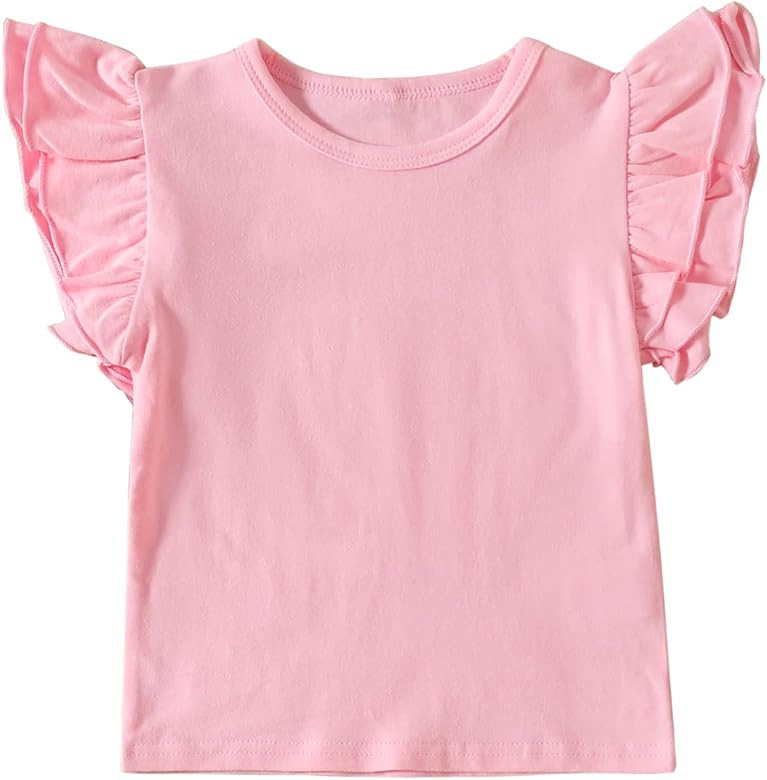 DREAM BUS Toddler Baby Girl Tank Top Ruffle Sleeveless Cotton Blouse Casual T Shirt V... | Amazon (US)