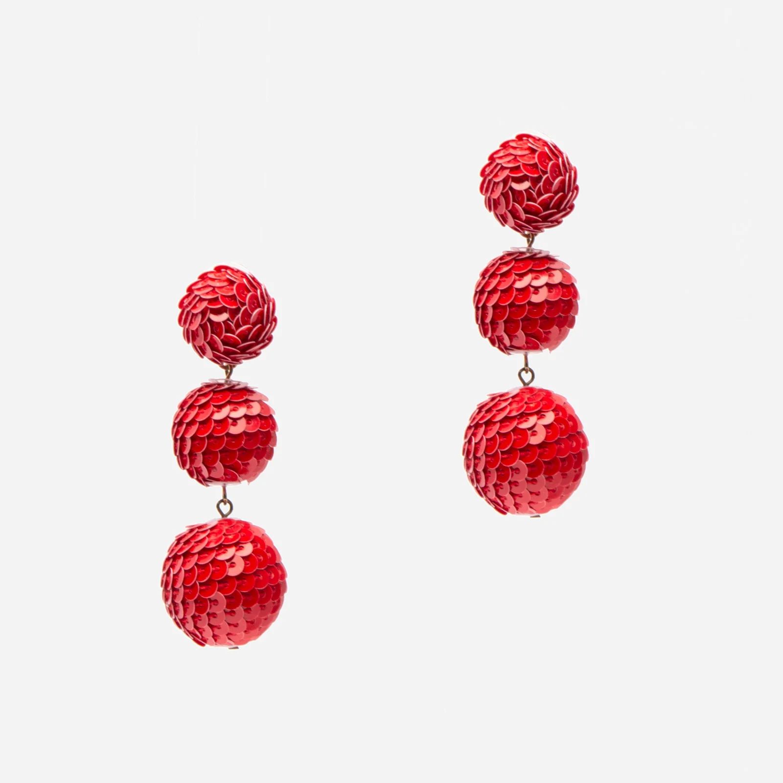 Bobbi  Sequin Drop Earring Red | 