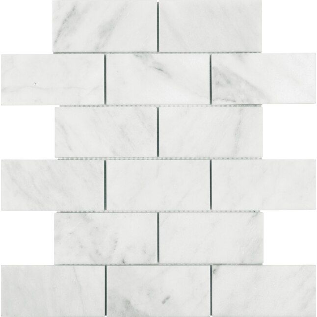 Satori Venatino Polished 10-in x 12-in Polished Natural Stone Marble Brick Subway Wall Tile Lowes... | Lowe's