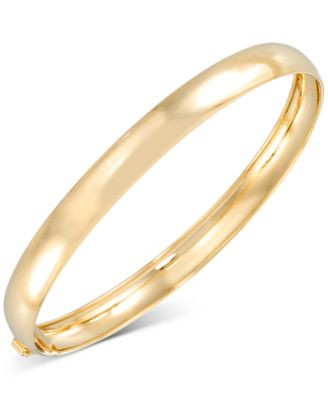 High Polished Round Flexible Bangle Bracelet in 10k Gold - Gold | Macy's