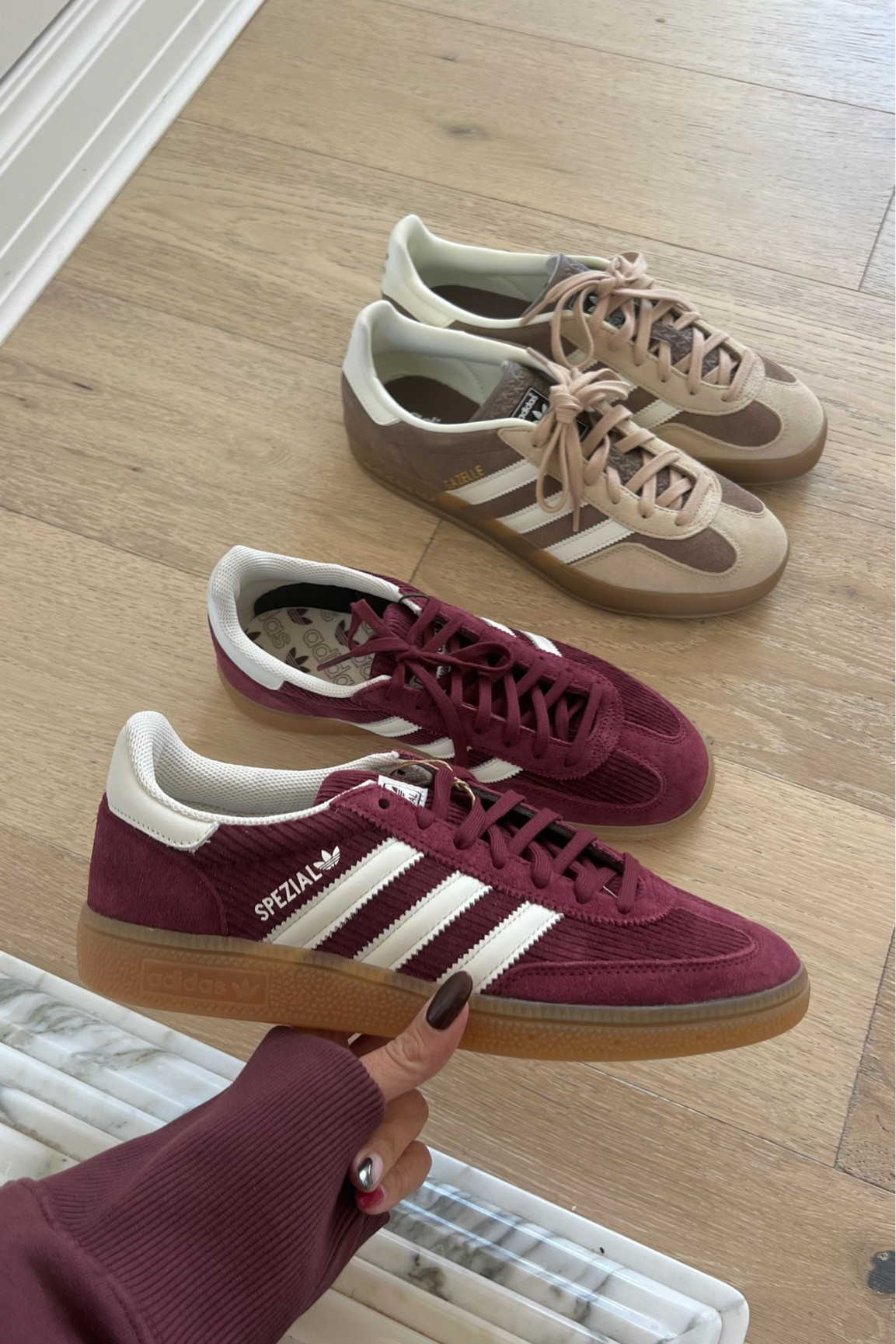 new fall adidas in stock! New colors launched!! Best everyday mom shoe I wear mine allll the time! 

Fall outfit, fall shoes, adidas gazelle, adidas spezial, trending fall shoes 

#LTKShoeCrush #LTKSeasonal #LTKFamily