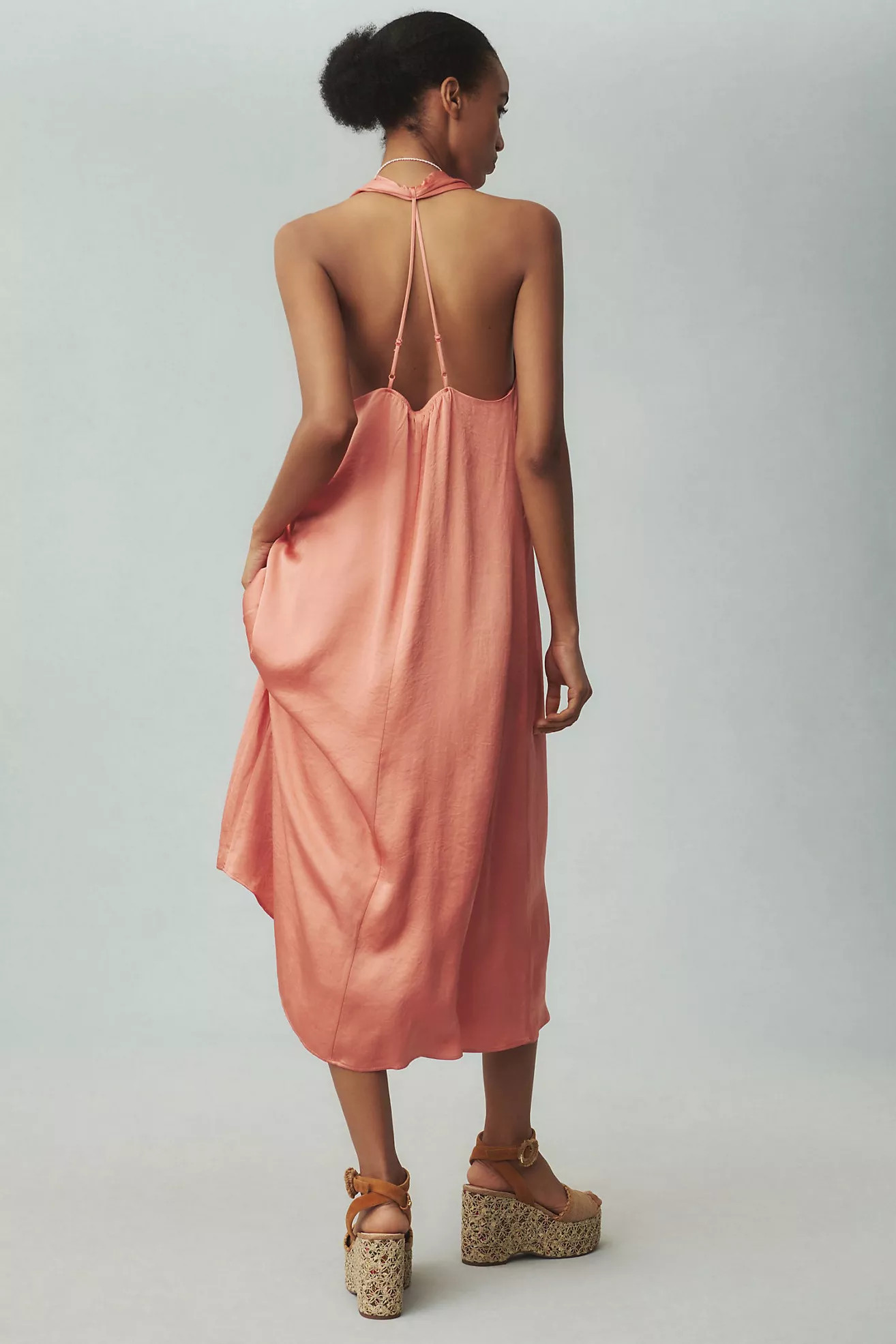 Halter Silky Midi Dress | Anthropologie (US)